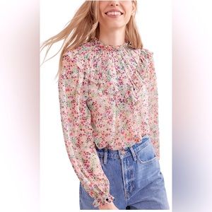 NEW Boden V Yoke Flounce Top sz 6